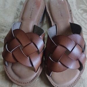 Rock & Candy Brown Woven Leather Sandals